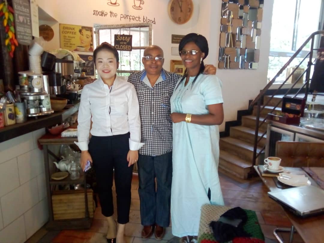 Picture taken after a business meeting with a prospective sponsor